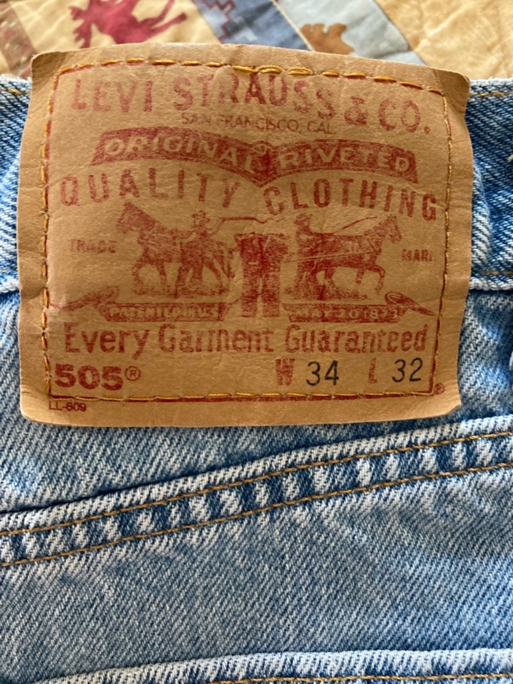 Levi’s cut offs 34w vintage 505 denim made in the USA 100% cotton daisy duke Y2K - Picture 9 of 9